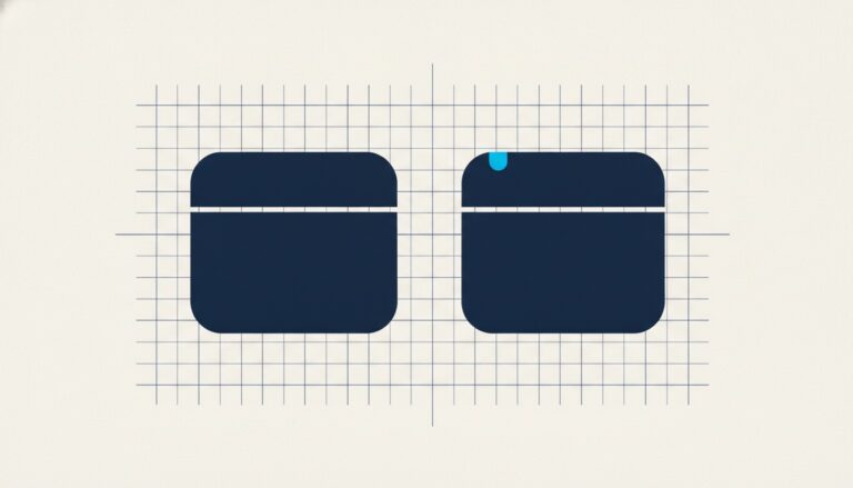Two almost identical shapes side by side, one carrying a single small notch the other lacks