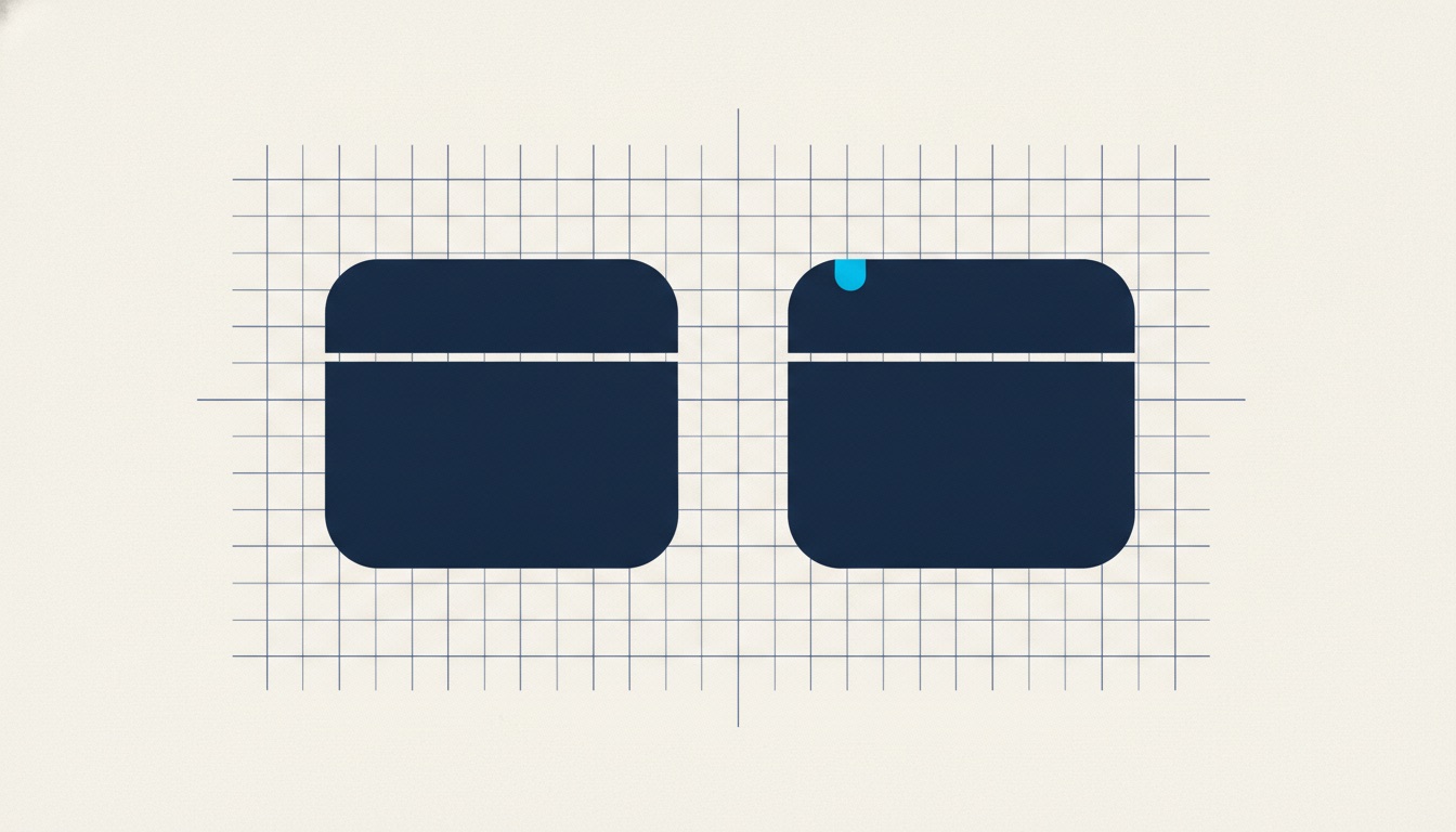 Two almost identical shapes side by side, one carrying a single small notch the other lacks