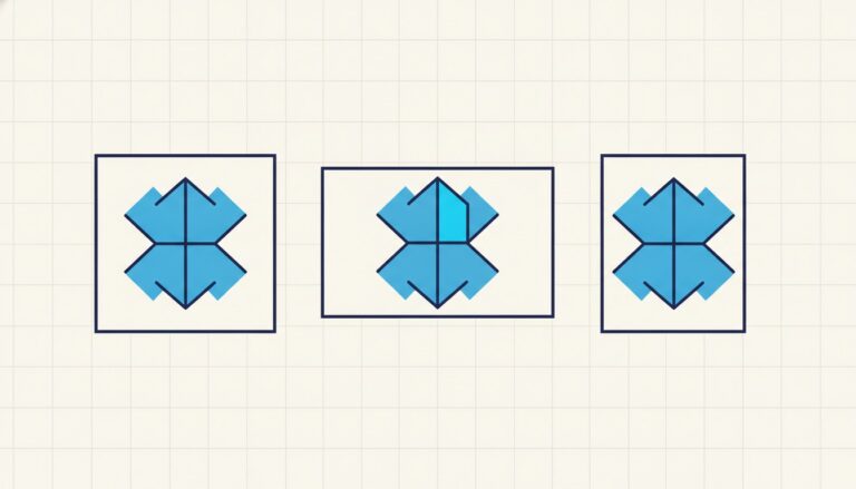 The same shape repeated three times, each enclosed in a container of a different proportion