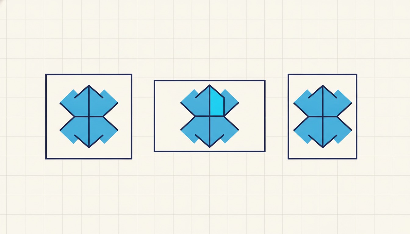 The same shape repeated three times, each enclosed in a container of a different proportion