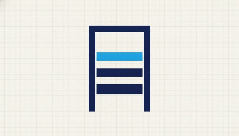 A doorway frame crossed by three horizontal bars of increasing thickness set at different heights