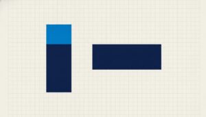 Two rectangles of equal area but very different proportions, one tall and narrow, one short and wide